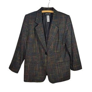 Vintage Sag Harbor Petite Multicolor Plaid Blazer-Size 8P